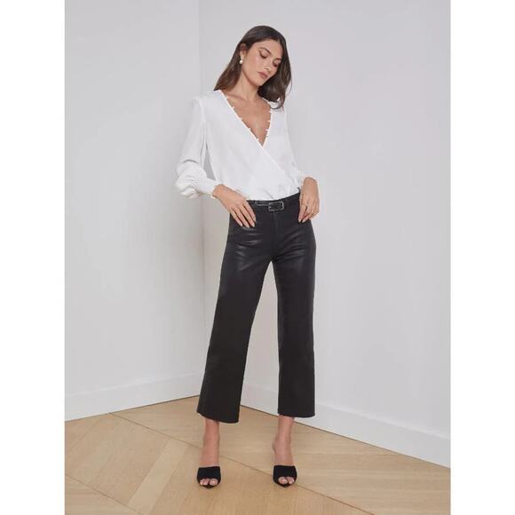 Wanda Crop Wide Leg Coated Pants